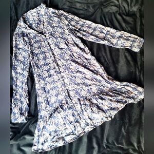 Wild Pearl Women's Tunic Long Sleeve Button Blouse- Size Large